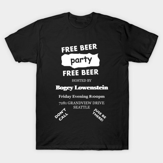 Bogey Lowenstein Party Invitation T-Shirt by VideoNasties